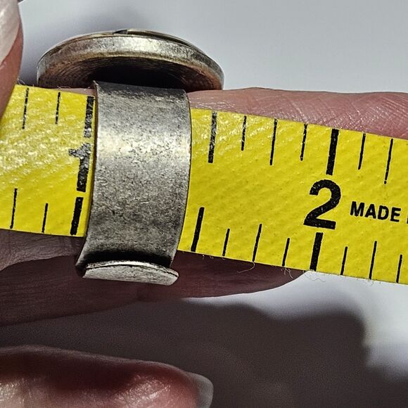 Hand Made Silver Tone Adjustable Red White And Blue Peace Sign Ring - Picture 13 of 13